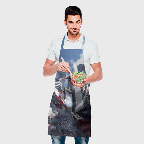 Фартук Denji in city Chainsaw man / 3D-принт – фото 2