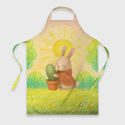 Фартук кулинарный Заяц обнимает кактус, цвет: 3D-принт