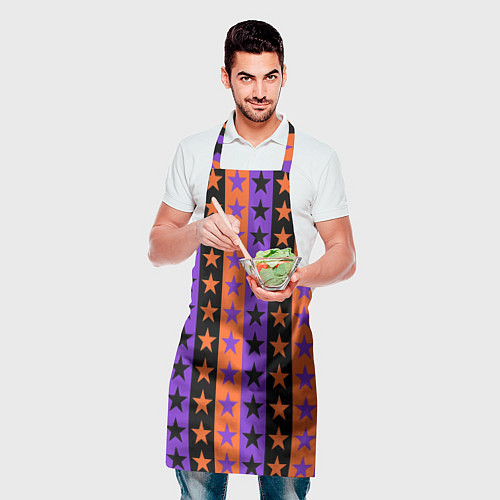 Фартук Звёзды Хэллоуина паттерн полосатый / 3D-принт – фото 2