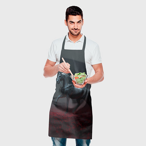 Фартук Конь в красном поле / 3D-принт – фото 2