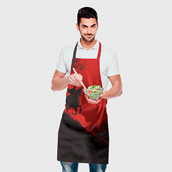 Фартук кулинарный Лошадь скачет на красном фоне, цвет: 3D-принт — фото 2