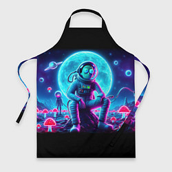 Фартук кулинарный Космонавты Рик и Морти - неоновый космос, цвет: 3D-принт