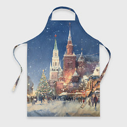 Фартук кулинарный Новый год - Москва, цвет: 3D-принт