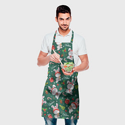 Фартук кулинарный Новогодние зайчики, цвет: 3D-принт — фото 2