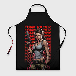 Фартук кулинарный Лара с пушками в руках, цвет: 3D-принт