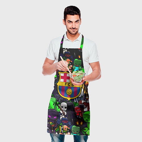 Фартук Minecraft x barcelona fc / 3D-принт – фото 2