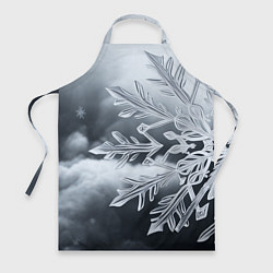 Фартук кулинарный Снежинка на черно белое, цвет: 3D-принт