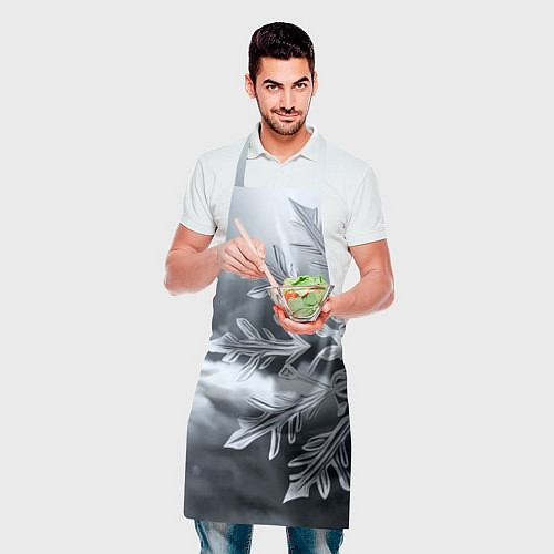 Фартук Снежинка на черно белое / 3D-принт – фото 2