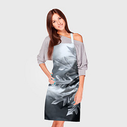 Фартук кулинарный Снежинка на черно белое, цвет: 3D-принт — фото 2