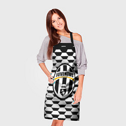 Фартук кулинарный Juventus геометрия черно белая, цвет: 3D-принт — фото 2