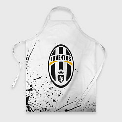 Фартук кулинарный Ювентус черные краски всплеск, цвет: 3D-принт