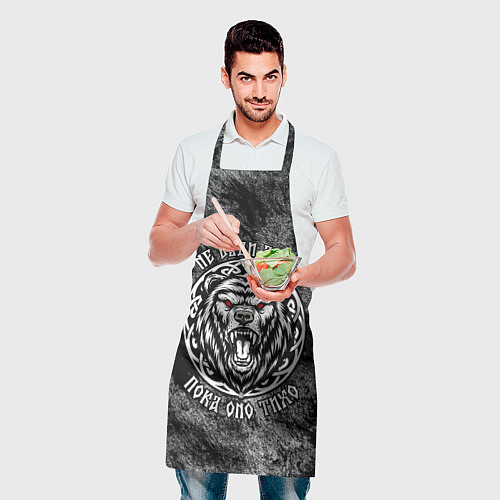 Фартук Не буди лихо пока оно тихо - медведь русич / 3D-принт – фото 2