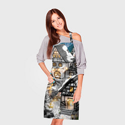 Фартук кулинарный Объемные новогодние дома, цвет: 3D-принт — фото 2