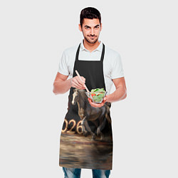 Фартук кулинарный 2026 Лошадь на фоне салюта, цвет: 3D-принт — фото 2