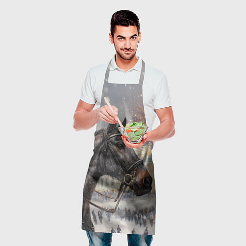 Фартук Конь на фоне салюта / 3D-принт – фото 2