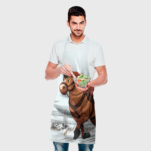 Фартук Лошадка везет новогодние подарки / 3D-принт – фото 2