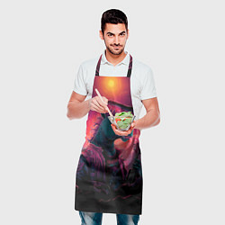 Фартук кулинарный Лошадь рок стиль, цвет: 3D-принт — фото 2