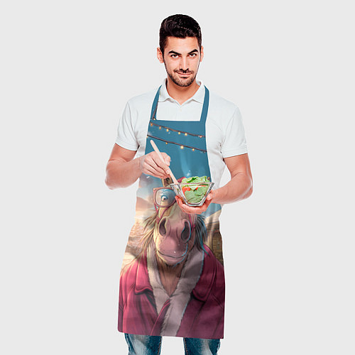 Фартук Удивленная лошадь в очках / 3D-принт – фото 2