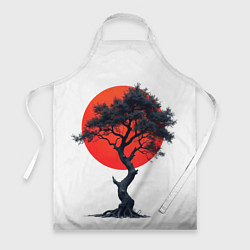 Фартук кулинарный Японское дерево и солнце, цвет: 3D-принт