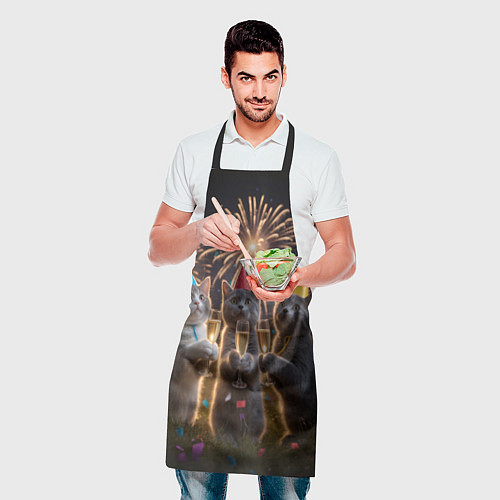 Фартук Праздничные коты / 3D-принт – фото 2