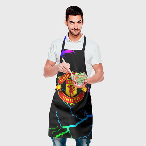 Фартук Манчестер Юнайтед неоновые молнии / 3D-принт – фото 2