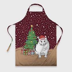 Фартук кулинарный Кот Бендер и ёлка, цвет: 3D-принт