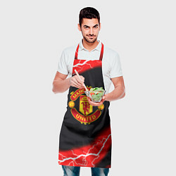Фартук кулинарный Манчестер Юнайтед шторм молнии, цвет: 3D-принт — фото 2