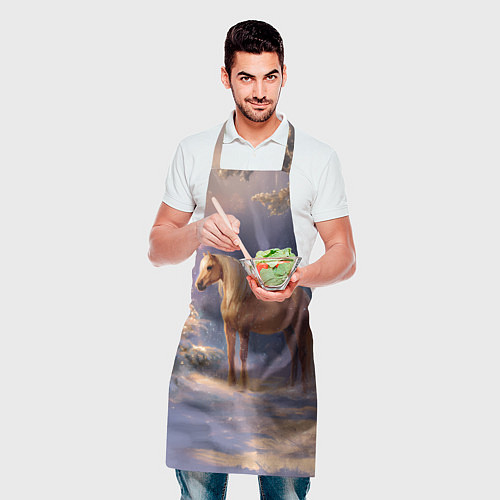 Фартук Лошадка в новогоднем лесу / 3D-принт – фото 2