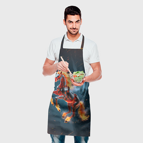 Фартук Огненная лошадь киборг / 3D-принт – фото 2