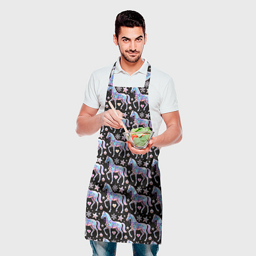 Фартук Новогодние лошади y2k / 3D-принт – фото 2