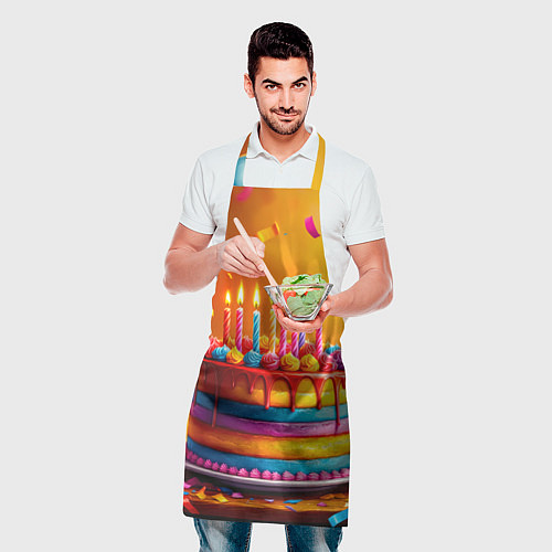 Фартук Радуга праздничного торта / 3D-принт – фото 2
