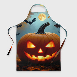 Фартук кулинарный Хэллоуинский лес с тыквой, цвет: 3D-принт