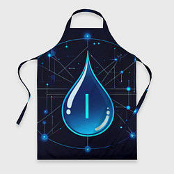 Фартук кулинарный Киберкапля группа крови I, цвет: 3D-принт