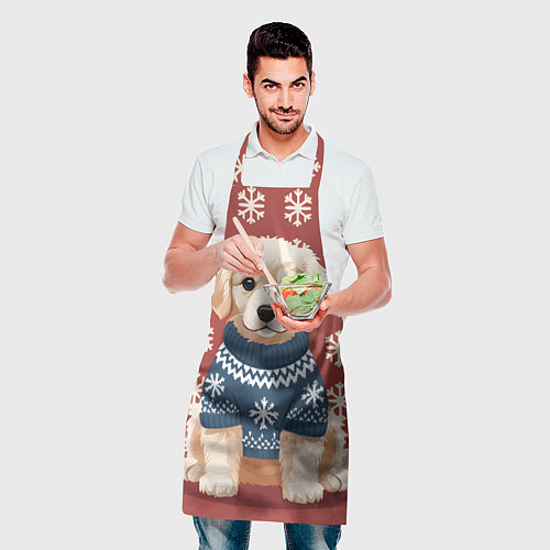 Фартук Новогодний ретривер / 3D-принт – фото 2