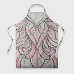 Фартук кулинарный Нежно розовый орнамент из перьев, цвет: 3D-принт