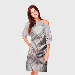 Фартук кулинарный Нежно розовый орнамент из перьев, цвет: 3D-принт — фото 2