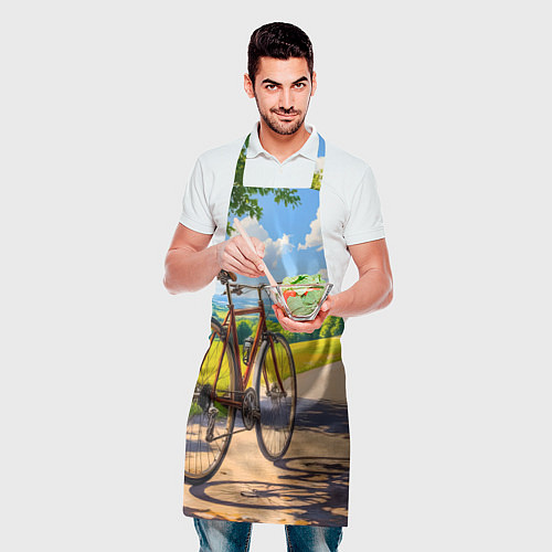 Фартук Велопрогулка в лучах лета / 3D-принт – фото 2