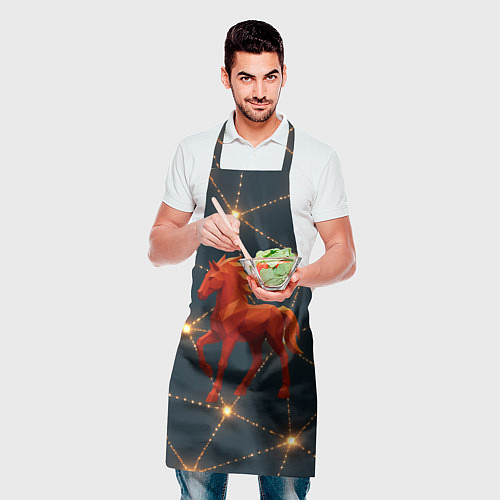 Фартук Объемная геометрическая лошадка 2026 / 3D-принт – фото 2