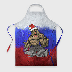 Фартук кулинарный Новогодний медведь РФ, цвет: 3D-принт