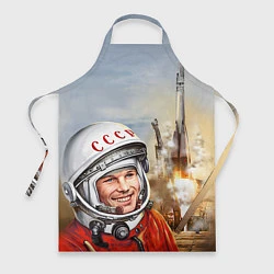 Фартук кулинарный Гагарин взлетает, цвет: 3D-принт