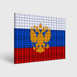 Холст прямоугольный Россия: полигоны, цвет: 3D-принт