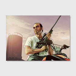 Холст прямоугольный GTA 5: Trevor with a gun, цвет: 3D-принт — фото 2