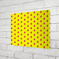 Холст прямоугольный 8 bit yellow love, цвет: 3D-принт — фото 2