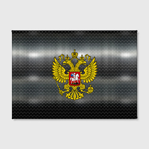 Картина прямоугольная Герб России на металлическом фоне / 3D-принт – фото 2