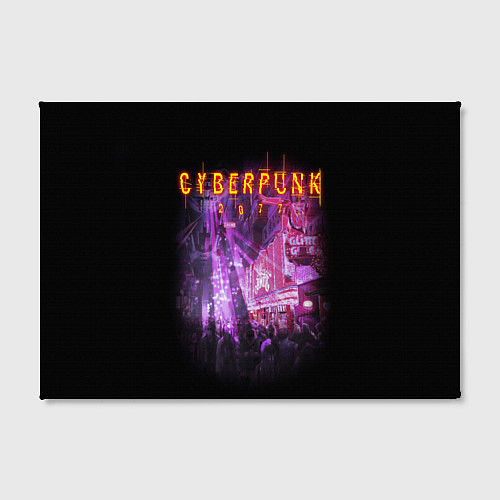 Картина прямоугольная Cyberpunk 2077: Neon City / 3D-принт – фото 2