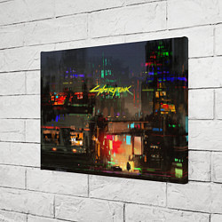 Холст прямоугольный Cyberpunk 2077: Night City, цвет: 3D-принт — фото 2