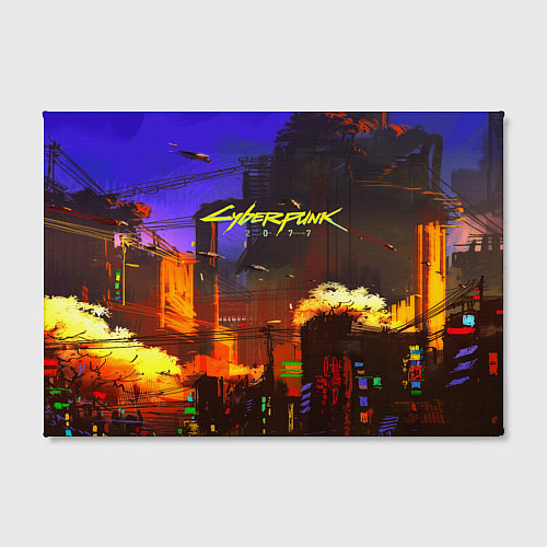 Картина прямоугольная Cyberpunk 2077: Night City / 3D-принт – фото 2