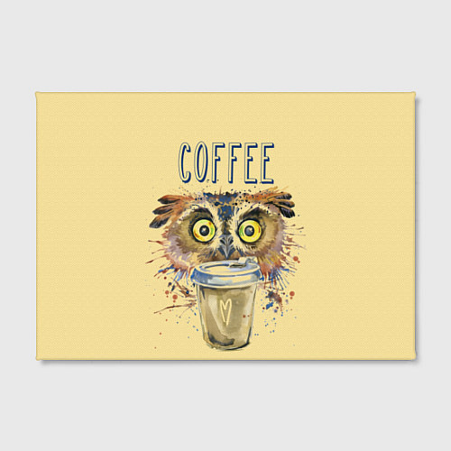 Картина прямоугольная Owls like coffee / 3D-принт – фото 2