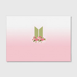 Холст прямоугольный BTS: Pink Flowers, цвет: 3D-принт — фото 2