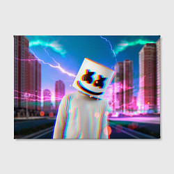 Холст прямоугольный Marshmello: Glitch Effect, цвет: 3D-принт — фото 2